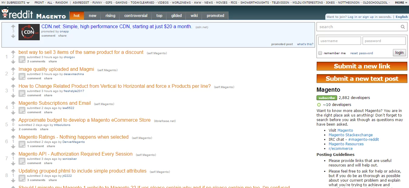 Magento + Reddit