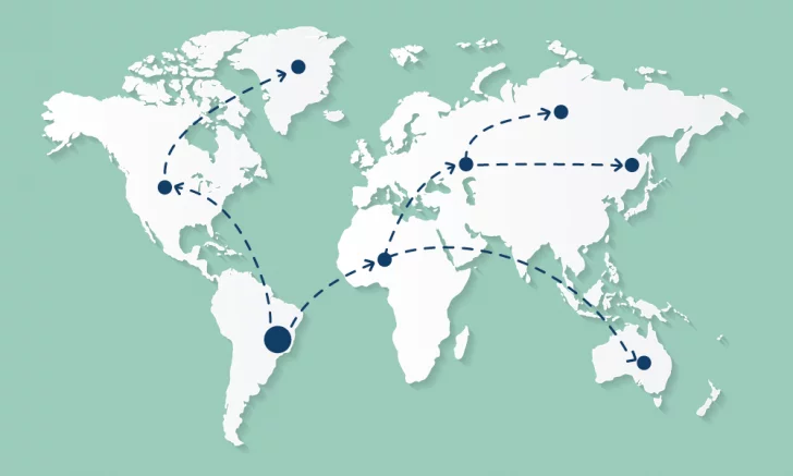 Graphical representation of DNS propagation - illustrative image