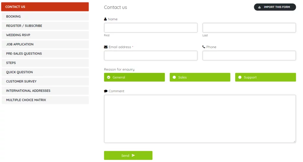 Quforms dashboard Best Contact form plugins for WordPress
