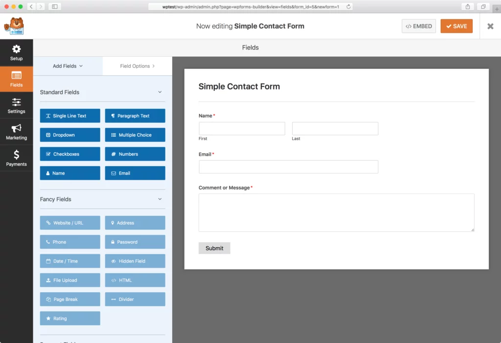 WPForms Dashboard Best contact form plugins for WordPress