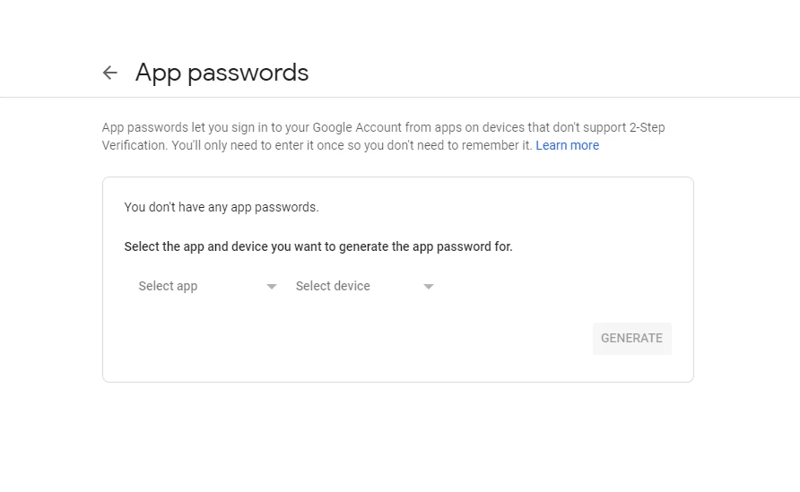 App passwords