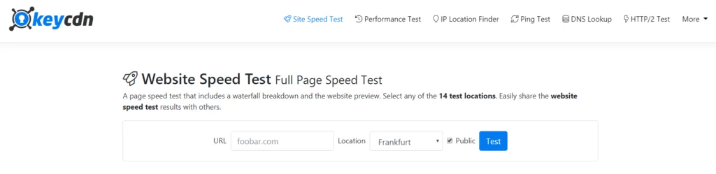 keycdn Website Speed Test