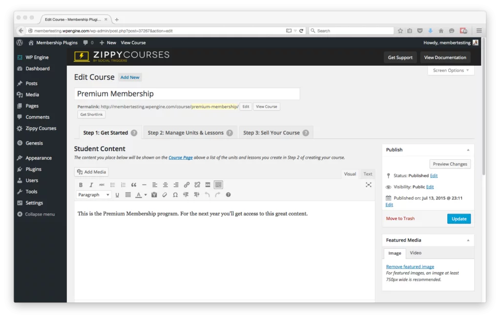 zippy-courses WordPress Membership Plugins