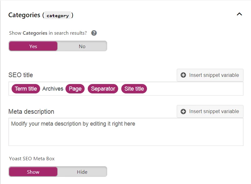 Taxonomies Yoast SEO Tutorial