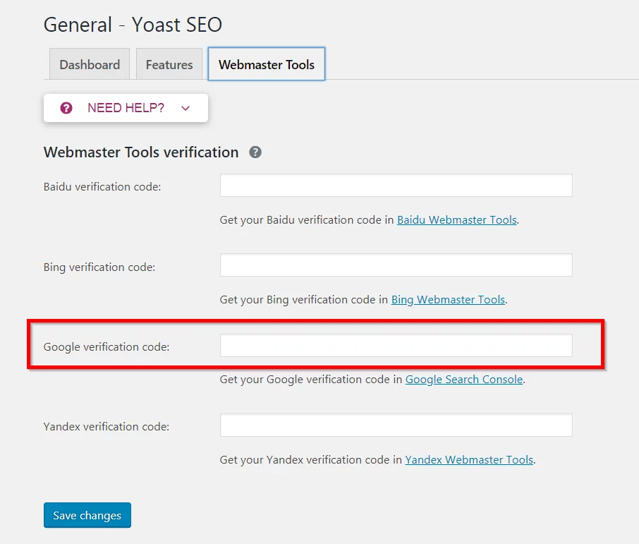 Webmasters tools Yoast SEO Tutorial