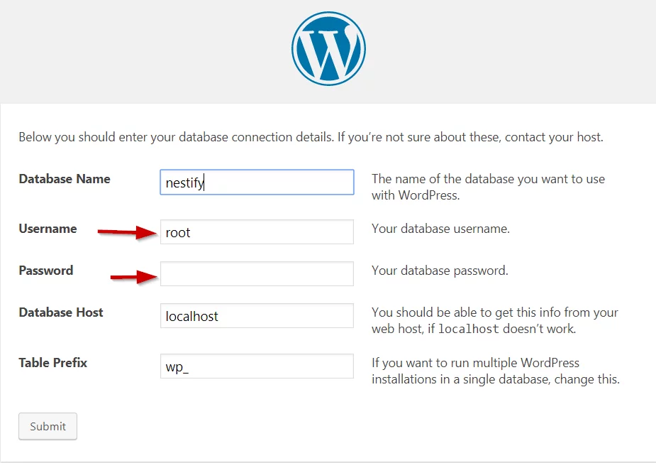 WordPress configuration