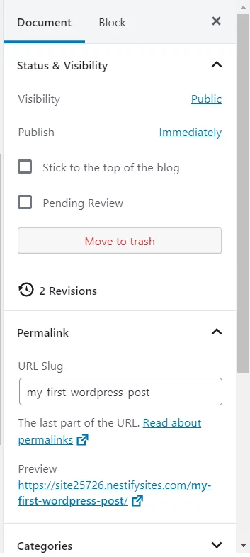 publishing-options Create A Blog Using WordPress