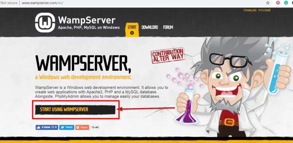 wampserver web page