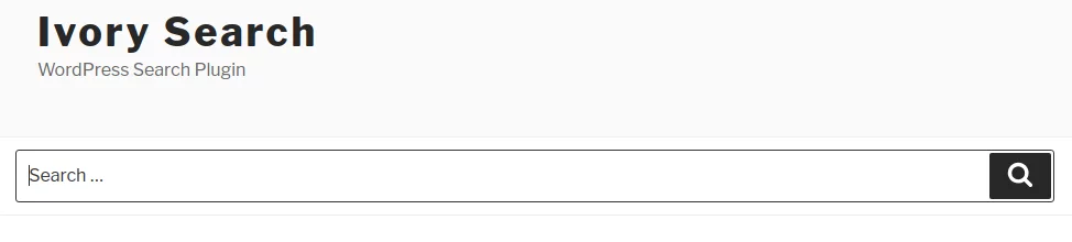 Ivory Search screen WordPress search plugins