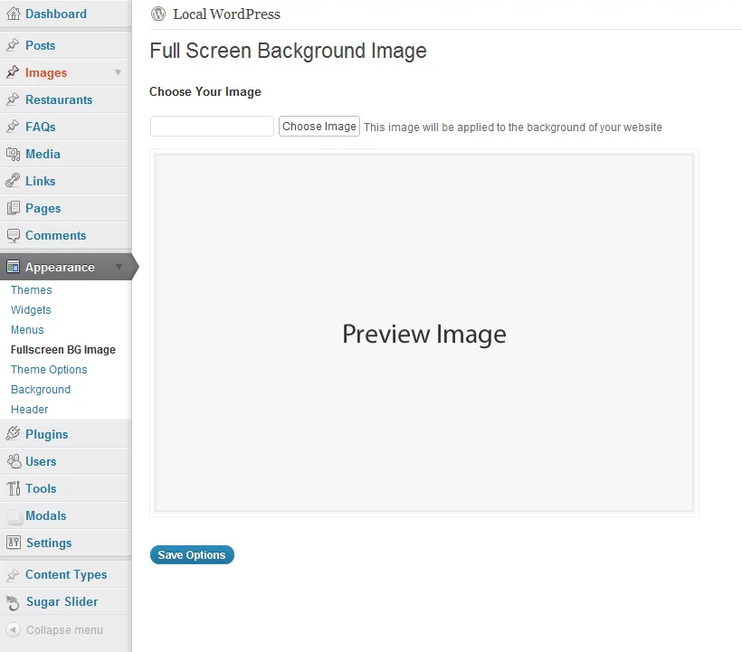 plugin background image settings