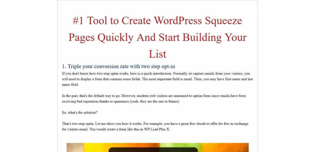 Squeeze Page Plugins for WordPress