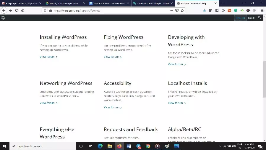 WordPress features