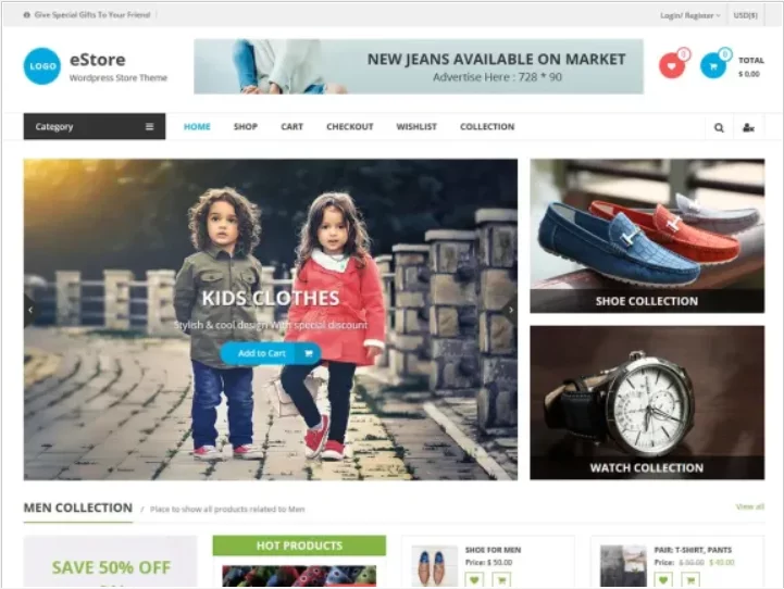 estore WordPress ecommerce theme