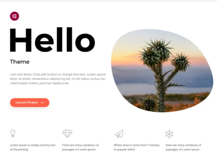 hello elementor WordPress theme