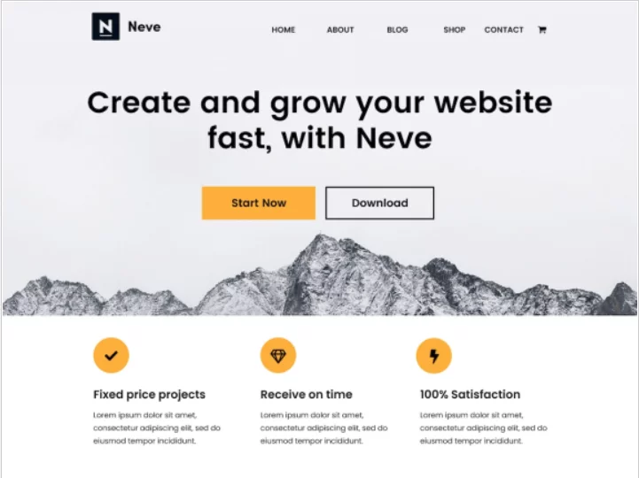 neve WordPress ecommerce theme