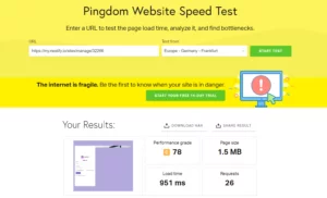 pingdom speed test tool